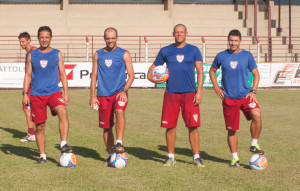 Veteranos - Giovani (e), Jersinho, Márcio e Jairo (d)